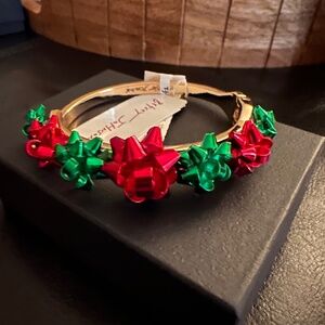 Betsey johnson Christmas bow bangle bracelet